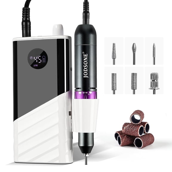 JODSONE Professional Rechargeable Nail Drill 45000RPM,Low Noise Portable Nail File for Gel Removal,Salon Home DIY