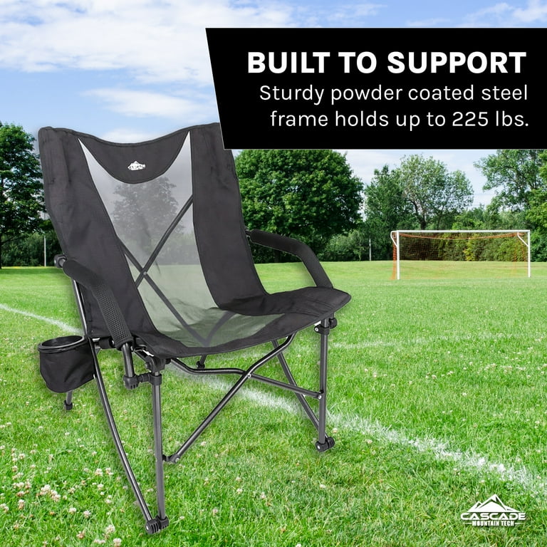 Free Shipping Cascade Mountain Tech Heavy Duty LP Camp Chair All Ages Rip Stop Polyester Fabric Walmart Walmart