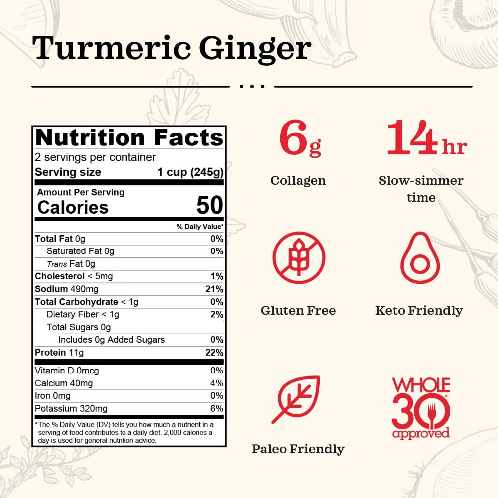 Kettle & Fire Turmeric Ginger Bone Both 16.9 oz Pack of 2