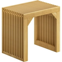 18" Solid Wood Bench, Entryway Bench with Storage for Entryway, Living Room, Kitchen (Nature, Small Bench)