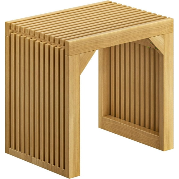 18" Solid Wood Bench, Entryway Bench with Storage for Entryway, Living Room, Kitchen (Nature, Small Bench)