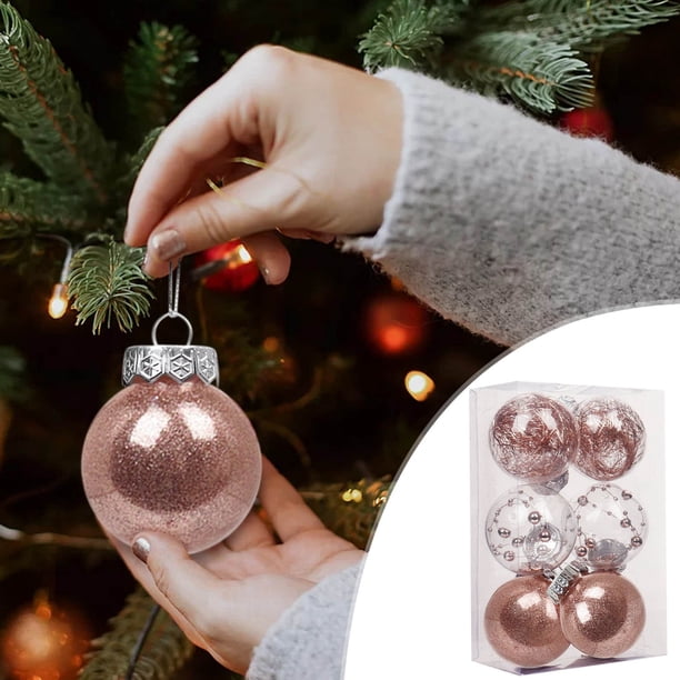Xihbxyly 6 Bolas Navideñas Irrompibles Multicolor, Fáciles de Colgar, Material Ecológico, Decoración Navideña, para Interior y Exterior, 60 Mm, En Caja.