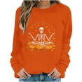 thumbnail image 6 of Craaazy Halloween Sweatshirt Long Sleeved Crewneck Shirts Halloween Spooky Season Ghost Print Tops Halloween Pullover Gifts For Women, 6 of 6