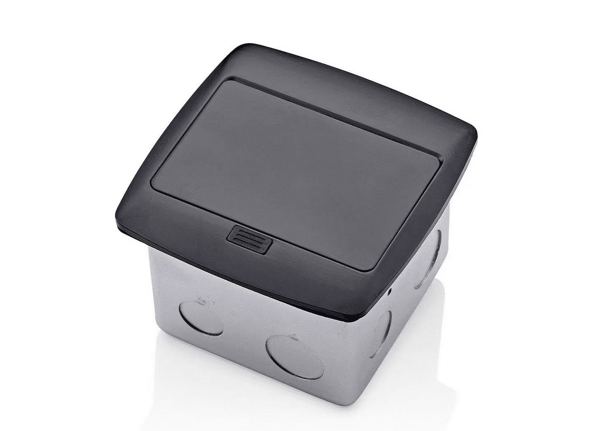 Pop-Up Floor Box with 15 Amp, Tamper-Resistant Self-Test GFCI Outlet, Black