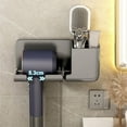thumbnail image 1 of 1pc Hair Dryer Bracket Free Punching Bathroom Hair Dryer Hanger Bathroom Multi-function Rack Hair Dryer Placement Rack, 1 of 5