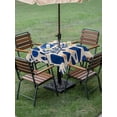 thumbnail image 5 of Square Outdoor Tablecloth with Umbrella Hole Blue Geometric Outside Table Cloth Waterproof Patio Table Cover Botanical Abstract Color Block Zipper Tablecloths for Picnic Party Camping 54x54 Inch, 5 of 8