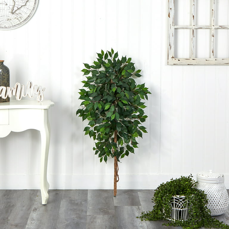 Nearly Natural 4' Single Ficus Artificial Tree (Pot Not Included)