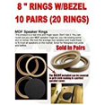 thumbnail image 1 of (20) 8" INCH MDF WOOD SPEAKER SUBWOOFER MOUNTING SPACER RINGS RECESSED W/BEZEL, 1 of 4