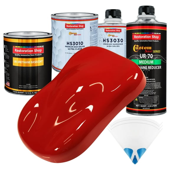 Pro Street Red Premium Quart URETHANE BASECOAT CLEARCOAT Car Auto Body Paint Kit