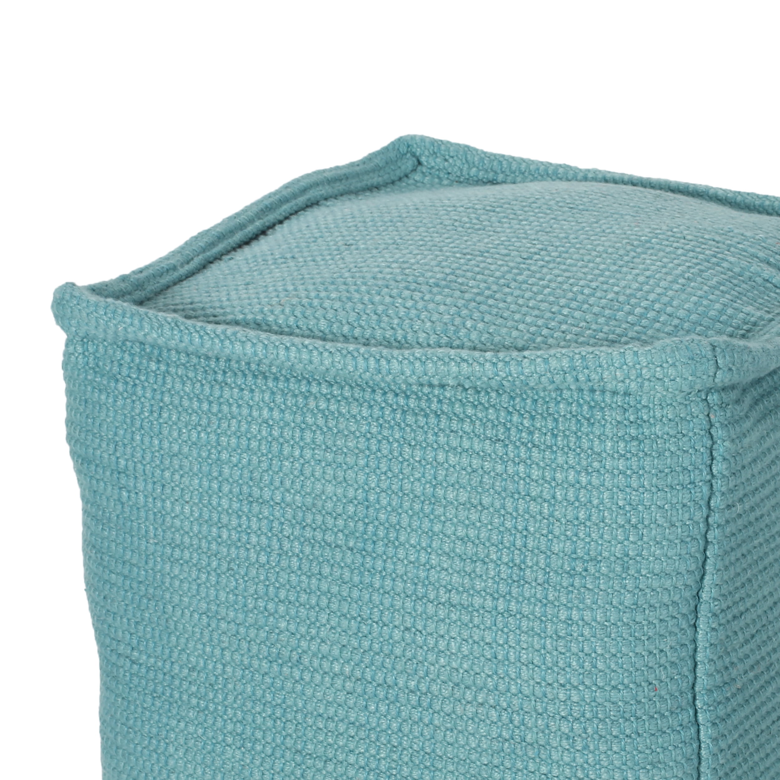 Noble House Ezra Boho Yarn Pouf, Teal