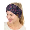 thumbnail image 4 of C.C Soft Stretch Winter Warm Cable Knit Fuzzy Lined Ear Warmer Headband, Black/Multi, 4 of 4