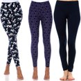 thumbnail image 1 of White Mark Leggings Mignons Extensibles Doux pour Femmes Lot de 3, 1 of 2