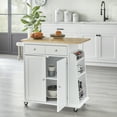 thumbnail image 4 of TMS Sonoma Buther Block Rolling Kitchen Cart with Adjustable Shelves, Drawer, Towel Rack, and Spice Rack, White, 4 of 5