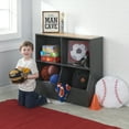 thumbnail image 6 of Badger Basket Metal and Bamboo Multi-Bin Storage Cubby 8.2 Cu ft. - Charcoal/Natural, 6 of 9