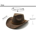 thumbnail image 2 of Western Cowboy Hat for Men Women Classic Fedora Cowgirls Hats with Decorative Bands, 2 of 7