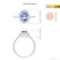 thumbnail image 4 of ANGARA Natural 1.25 ct Tanzanite Engagement Ring with Floral Diamond Halo in 14K White Gold for Women (Size-8x6mm) | December Birthstone, Anniversary, Jewelry Gift for Women | Natural Tanzanite Ring, 4 of 8