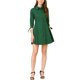 thumbnail image 2 of INSPIRE CHIC Vestido de Camisa de Algodón con Cuello y Mangas 3/4 Botón en Verde Oscuro M, 2 of 6
