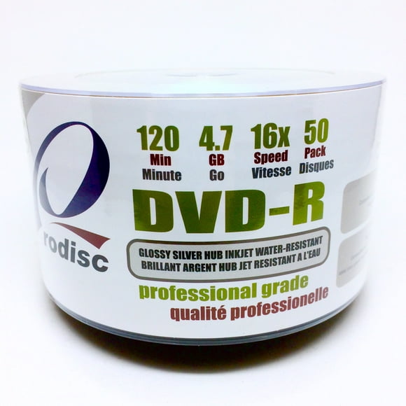 Rodisc DVD-R4.7GB/120MIN 16X Résistant à l'Eau/brillant Surface de Jet d'Encre Argentée Métallisée de Moyeu 50pcs en Vrac