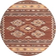 thumbnail image 1 of Ahgly Company Machine Washable Indoor Round Contemporary Tangerine Pink Area Rugs, 8' Round, 1 of 7