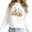 White, variant on Black Print Sweatshirt Graphic Sweatshirt S-3XL Watercolor Easter Bunny Floral Butterfly Print Spring Casual Tops