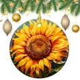 thumbnail image 2 of Sunflower Oil Painting Christmas Ceramic Ornament Spring Summer Sunflower Christmas Ornament Keepsake Ornament for Christmas Tree Holiday Present, 2 of 8