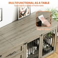 thumbnail image 6 of Rophefx 95.4" Dog Crate Furniture for 2 Dogs,Large Kennel with 3 Drawers and 4 Bowls,Wooden Heavy Duty Indoor Dog House,Grey, 6 of 10
