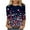 A-Navy, variant on BangWanChi 3/4 Length Sleeve Womens Tops Women's Valentine's Day Fashion Printed T-shirt 3/4 Sleeves Blouse Round Neck Casual Tops