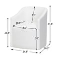 thumbnail image 2 of KINWELL 25" Wide Upholstered Dining Chairs with Casters, No Assembly Modern Performance Fabric Barrel Back Rolling Dining Armchair for Kitchen Dining Room (White), 2 of 10