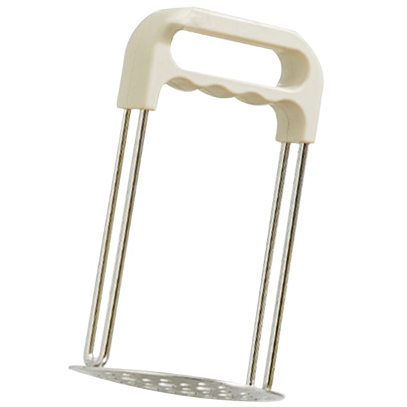 Qnmwood Stainless Steel Potato Masher - Manual Vegetable Smasher (White)