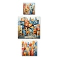 thumbnail image 2 of Designart "Multicolored Cubist Cityscape" Abstract Collages Extra large Clock For Office Décor - Large Contemporary Wall Clock - Oversized Blue Wall Clock - Set Of 3, 2 of 6