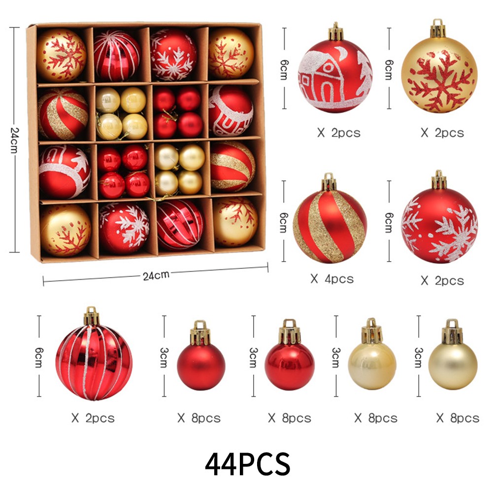 42Pcs Mixed Christmas Ball Baubles Xmas Tree Balls Ornament for Holiday