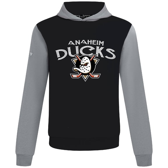 Men's Levelwear Black/Gray Anaheim Ducks Ultimate Mission Pullover Hoodie