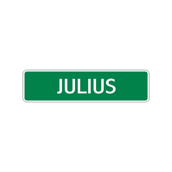 Julius Boys Children Name Letter Printed Label Indoor Outdoor Wall Plaque Decoration Aluminum Sign 4"x18"