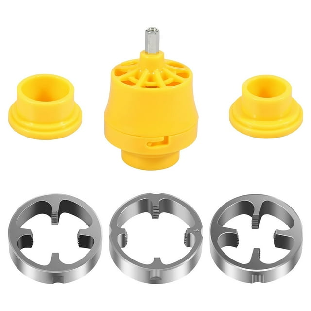 SUTENGDA 6/12Pcs PVC Thread Maker Tool for Electric Drill Pipe Threader Kit with 1/2 Inch 3/4 Inch 1 Inch Dies Pipe Threader Plumbing Tool Reusable Pipe Round Die Set for PVC Threading