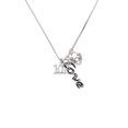 thumbnail image 2 of Delight Jewelry Silvertone 10K - Love and Lock Charm Necklace, 18"+1", 2 of 4