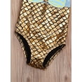 thumbnail image 5 of Gureui Kids Baby Girls One Piece Swimsuit Bikini Shellfish Scale Mermaid Print V-neck Lace-up Swimwear Summer Clothes, 5 of 8