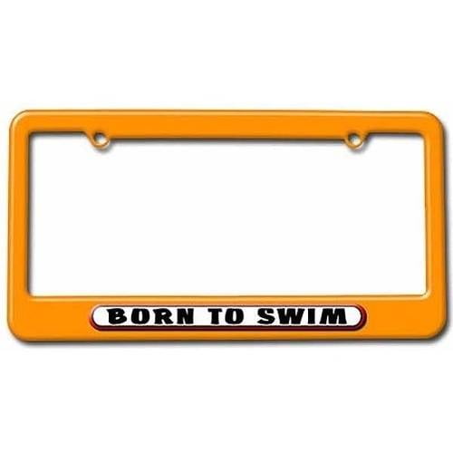 Born to Swim License Plate Tag Frame, Multiple Colors