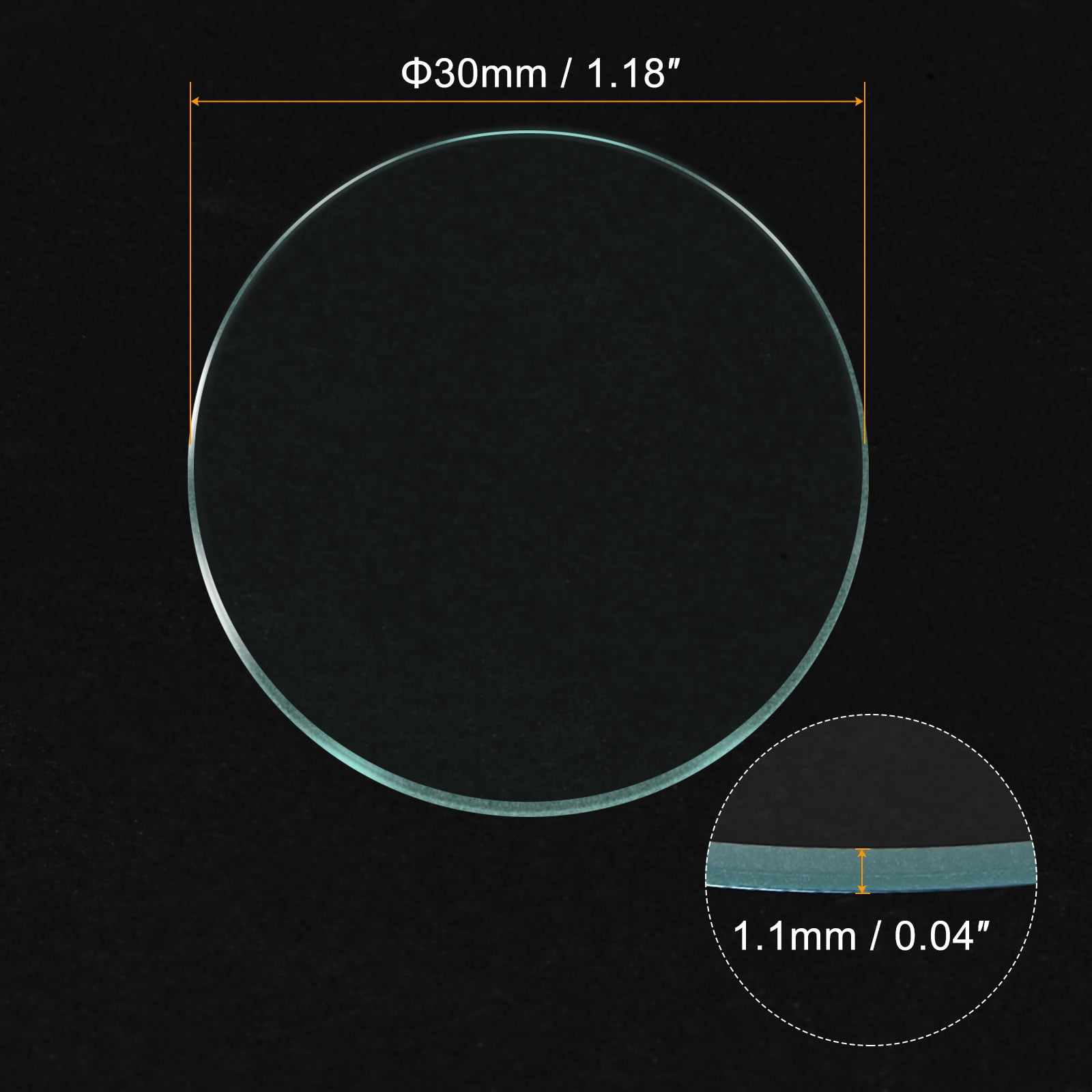 Unique Bargains 6Pcs Watch Crystal Lens Glass 30mm Diameter Replacement Parts for Repair