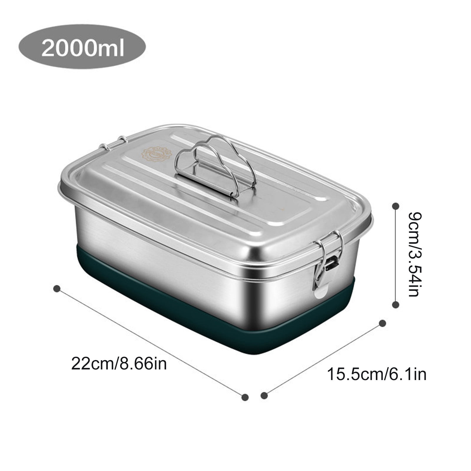 Portable Stainless Steel Lunch Container Double Layer with Compartments Bentos Box for Office School or Travel Use