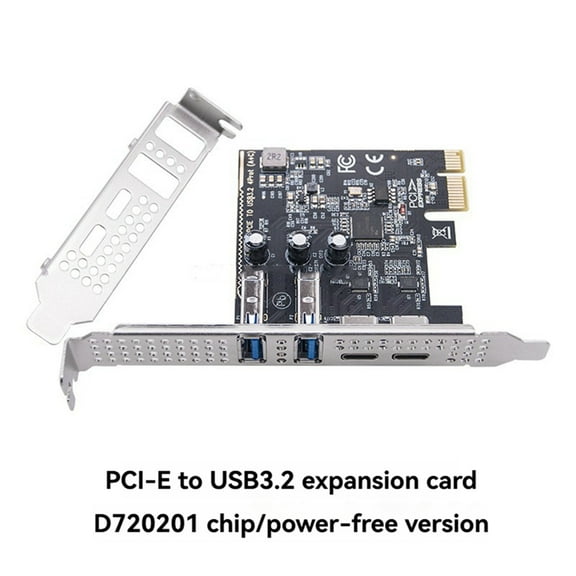 PCI-E to USB 3.2 Expansion Card 5Gbps PCIE Card Adapter 2xType-C Port 2xType-A Port USB3.2 PCI-E Expansion Card