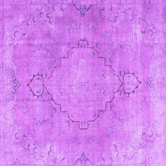 Ahgly Company Indoor Square Persian Purple Traditional Area Rugs, 4' Square