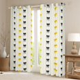 thumbnail image 2 of Manfei Yellow Bowtie Curtains and Drapes Pack of 2 (52x63 Each),Black Dreamy Bow Black Out Curtains, 2 of 6