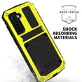 thumbnail image 7 of Samsung Galaxy S21 2021 Metal Case with Screen Protector, Dteck Outdoor Sports Military Heavy Duty Shockproof Sturdy Full Cover Hybrid Aluminum Metal Hard Case with Kickstand, Yellow, 7 of 7