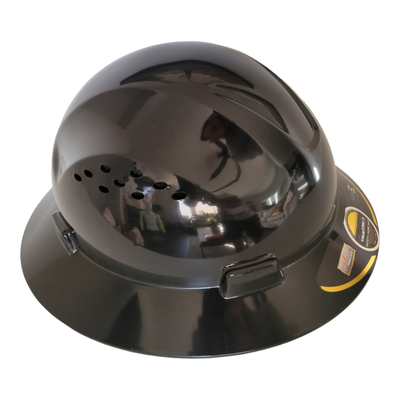 HDPE BLACK Full Brim Hard Hat with Fas-trac Suspension