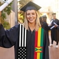 thumbnail image 3 of Grenada Mix United States Black American Flag Graduation Stole Shawl Sash Scraf Gift For Abroad Student International Study, 3 of 6