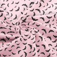 Manfei Pink Bat Fabric by the Yard 2 Yards, Halloween Silhouette Sewing ...