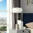 thumbnail image 2 of HomeRoots 482668 28 in. Metal Table Lamp with Geometric Laser Cut Metal Shade, Silver, 2 of 3