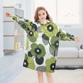 thumbnail image 5 of FORMRS Wearable Blanket Hoodie with Sleeves for Kids Cozy Flannel Sweatshirt, Gray Floral, 5 of 7