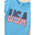 thumbnail image 4 of Wassery 4th of July Baby Boys Girls Independence Day Outfits Letter Print Short Sleeve Crew Neck T-shirt and American Flag Shorts 2Pcs Toddle Boys Summer Casual Clothes Set 0-3T, 4 of 9