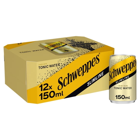Schweppes Slimline Tonic Water 12x150ml, Imported from Britain